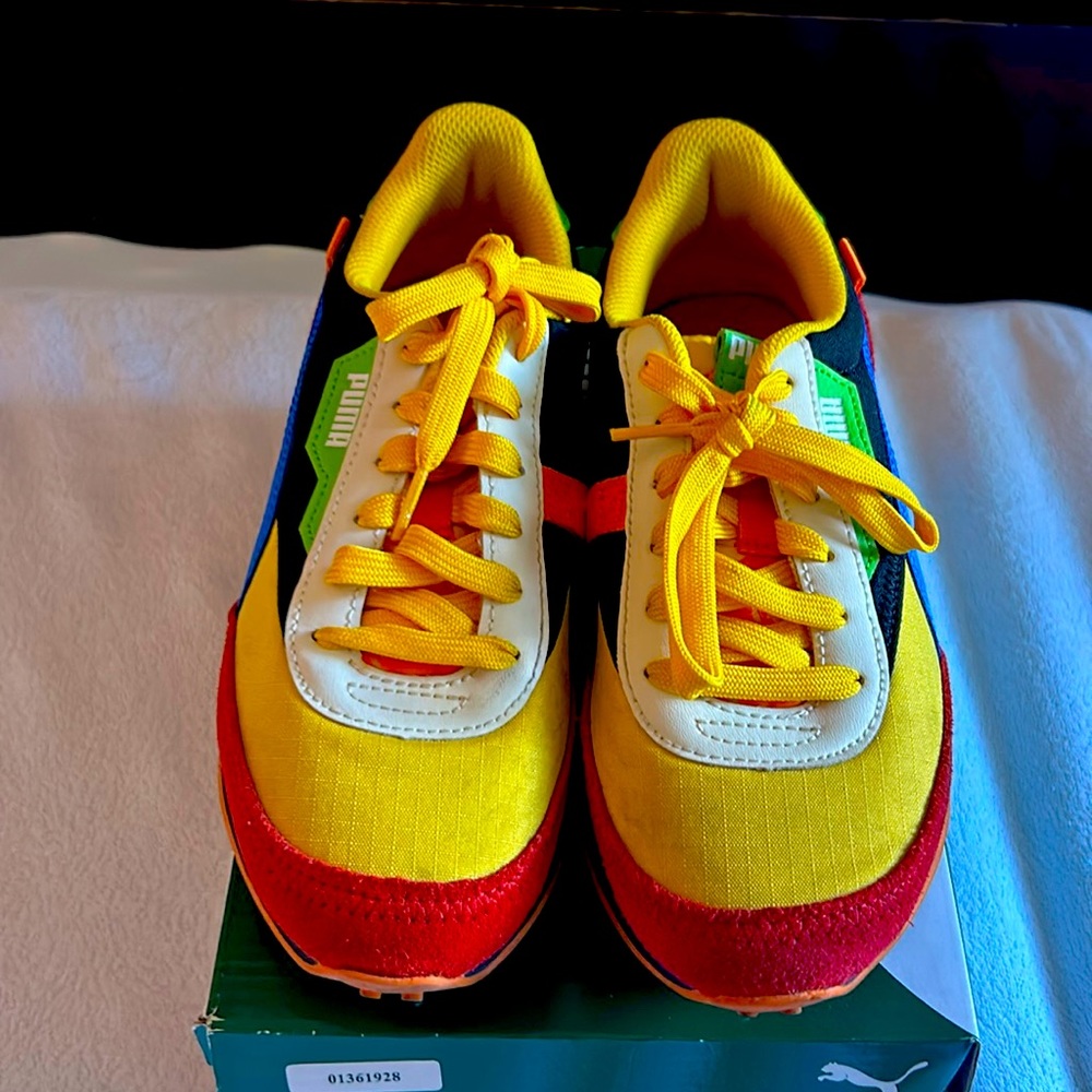 Puma Kids Sneakers - Yellow, Red, and Black
